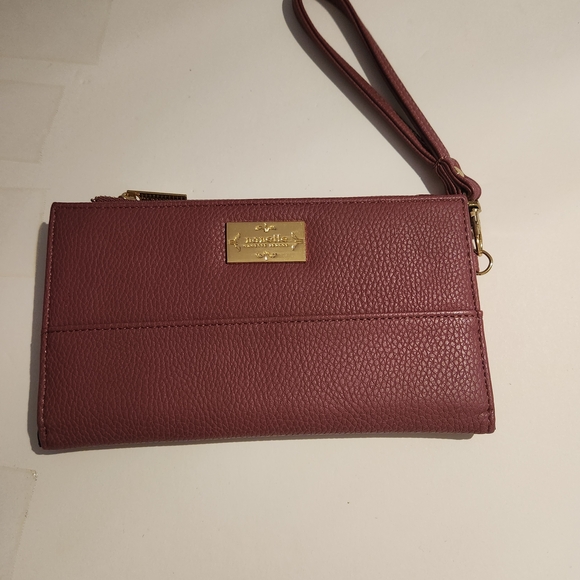 Nanette Lepore Burgundy Wristlet - Picture 1 of 6